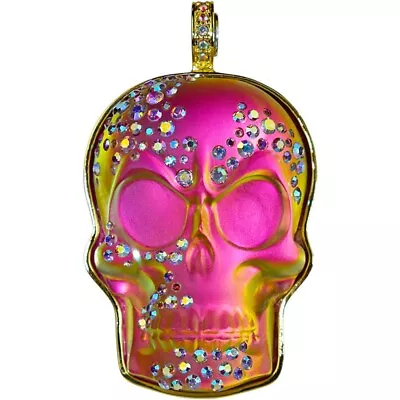 Kirks Folly Mystic Crystal Skull Magnetic Enhancer - Goldtone / Mystic Iridis • $52.95