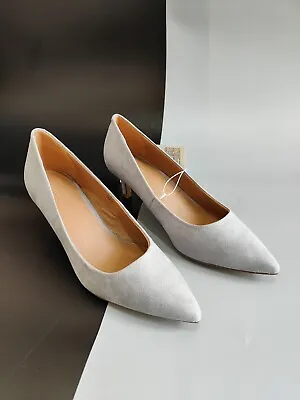 Women's High Heel Pointed Toe Pump Velvet Shoes In Grey UK 5 / EU 38 • £22.99