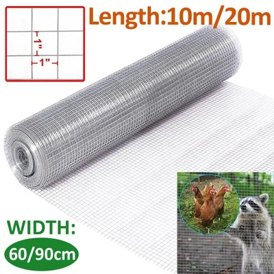 £26.99 • Buy Galvanised Chicken Wire Mesh Netting Rabbit Cage Aviary Fence Plant Net 10/20M 