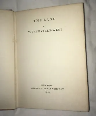 £25 • Buy Vita Sackville West The Land 1927 G H Doran First US Edition First Impression