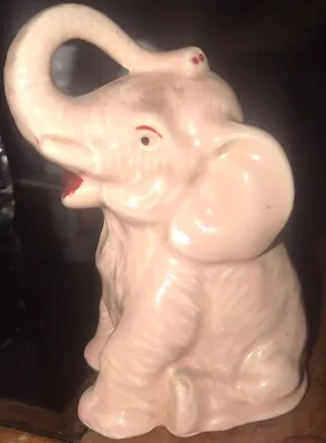 Vintage Collectible 4 1/2 In. Pink Elephant Piggy Bank Antique Home Decor • $14