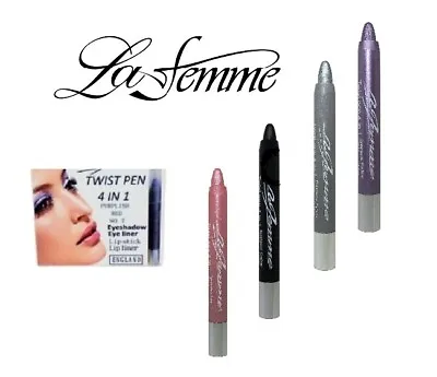 La Femme Twist Up Pen 4 In 1 Eyeshadow Eyeliner Lipstick Lip Liner-Choose Shade • £2.99