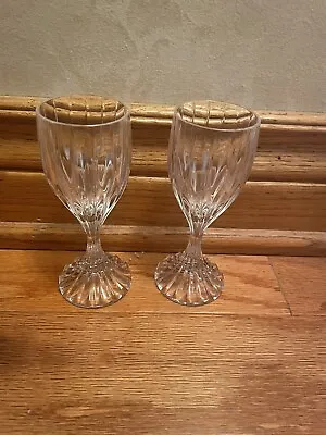 Mikasa Park Lane Set Of 2 Cordial Glasses Vertical Cuts Ribbed Stem 5  In Height • $24.99