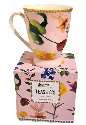 New Maxwell Williams Teas & Cs Contessa Mug Rose Footed Rare Gift &  Tea Infuser • $19.75