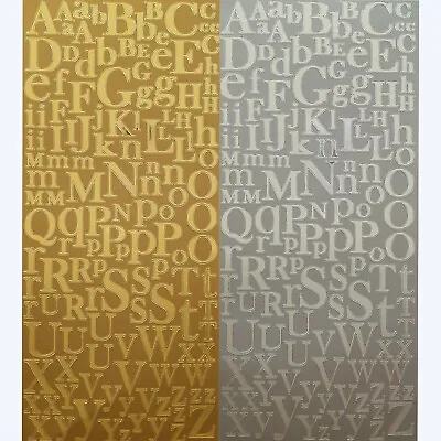 GOLD / SILVER CARD MAKING LETTER STICKERS Craft Alphabet Peel Off Outline Set • £2.48