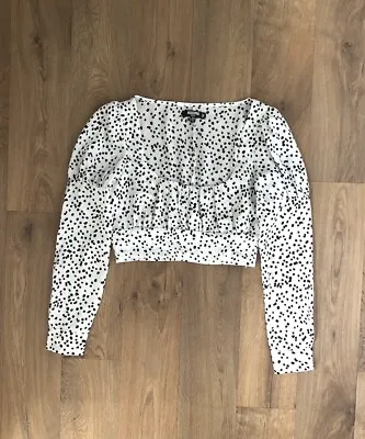 Missguided Polka Dot Crop Top Petite Size 10 • £4.75