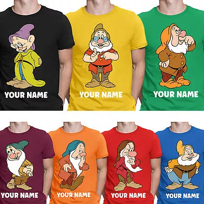 Personalised Seven 7 Dwarfs Snow White Happy Costume Funny Mens T-Shirts #UJG • £9.99
