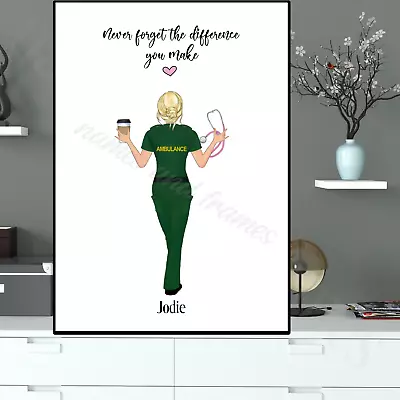 £6.97 • Buy Personalised Nurse Paramedic Doctor Print Never Forget The Difference You Make