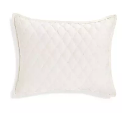 Martha Stewart Collection Diamond Tufted Velvet Quilted Sham Standard Ivory • $29.99