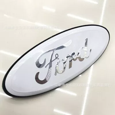 7 X2.5  Front Grille Rear Tailgate Oval Emblem Badge For Ford F150 F250 White • $14.99