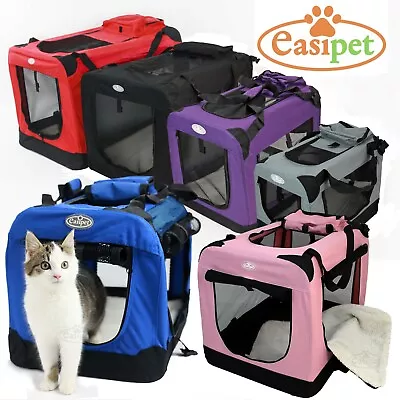 View Details Fabric Dog Crate Cat Puppy Pet Carrier Travel Portable Kennel Cage House Easipet • 36.99£