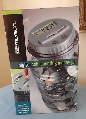 Emerson Digital Coin-Counting Money Jug Jar Savings Bank BRAND NEW IN BOX • $16.99