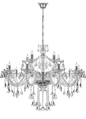 15 Lights Clear Chandeliers Ceiling Light For Bedroom Living Room- K9 Crystal • £109.99