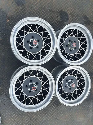 Aunger Hotwire 14x7 Wheels Polished NEW Nuts Caps Suit Holden HQ HJ WB 5/120.65 • $1195