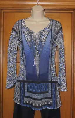 Mushka By Sienna Rose Sheer Top Long Sleeve Blue Size Small* • $14.99