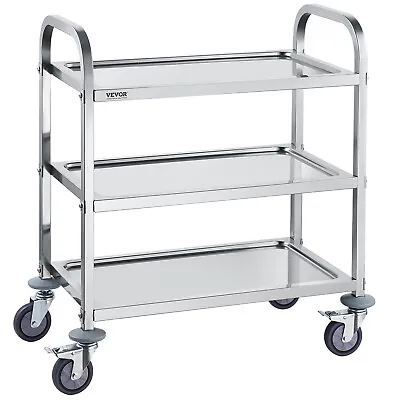 VEVOR 3-Tier Stainless Steel Cart Mobile Lab Clinic Utility Trolley 400 Lbs • $124.99