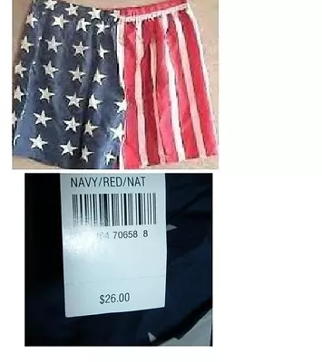 NWT SILK BOXER SHORTS U.S. FLAG Red White & Blue  $26 Tags S M L XL PURE SILK  • $9.99