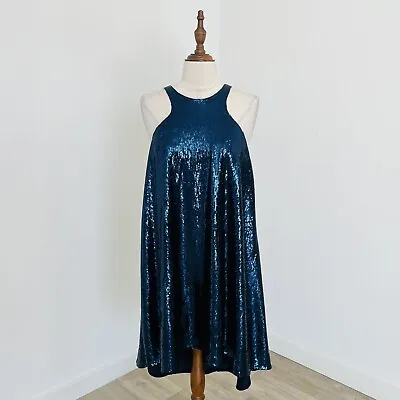 $149.95 • Buy Zimmermann Womens Shift Dress Sequin Fully Embellished Navy Blue Size 0