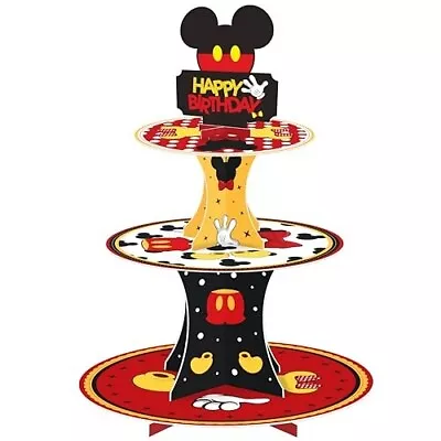 Mouse Cupcake Stand 3-Tier Mickey Cupcake Stand Cartoon Mouse Birthday Party • $22.99