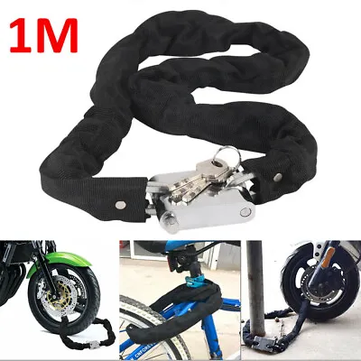 £8.99 • Buy 1M Heavy Duty Motorbike Motorcycle Bicycle Chain Lock Padlock Bike Cycle Scooter