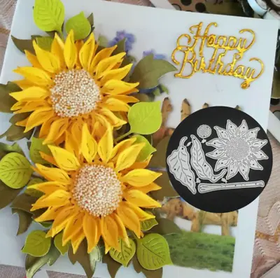 Sunflower Metal Cutting Dies Stencil Paper Card Scrapbooking Craft Decoration • £3.99