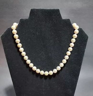 Majorica PM 40 8mm Faux Pearl Necklace With Gold Overlay Sterling Silver Clasp • $125