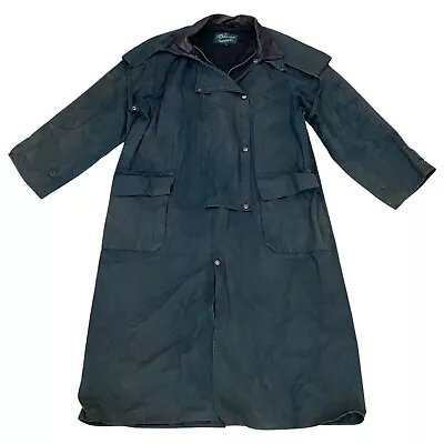 Jackeroos Oiled Canvas Duck Waxed Cape Top Stockman Drovers Trench Coat Mens L • $80