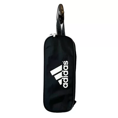 Adidas Nylon Zip Around Travel Soccer Shoe Bag One Size In Black White 3 Stripes • $16.95