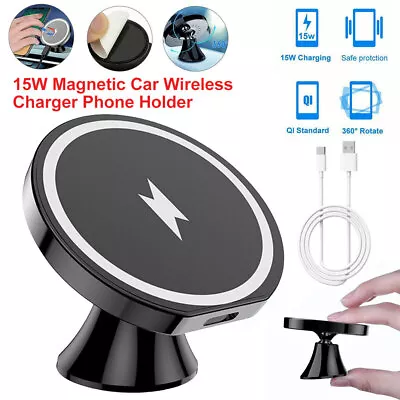 15W Magnetic Car Wireless Charger Phone Holder Mount MagSafe Fit For IPhone • $25.84