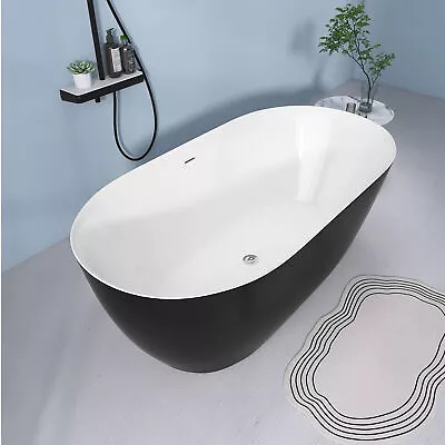 67'' Acrylic Freestanding Bathtub Soaking Tub W/Integrated Slotted Overflow Oval • $999.99