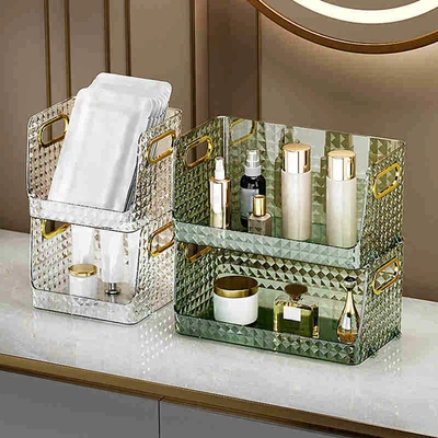 £15.17 • Buy Desktop Cosmetic Storage Box Makeup Organizer Display Stand Tidy Case Bathroom