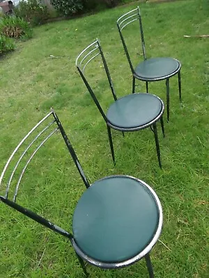 $54.95 • Buy Retro Metal Chairs X 3