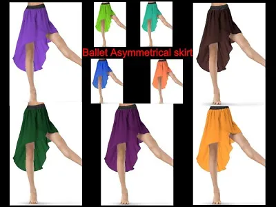 High Low GYPSY Chiffon Mullet Asymmetrical Skirt Belly Dance Ballet Dance C41 • $21.38