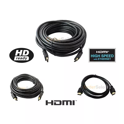 Premium HDMI Cable 3ft 6ft 10ft 15ft 25ft 50ft Gold For HD TV Lot Us • $3.49