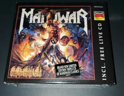 Manowar Hell On Stage Live  3 CD Metal Blade  Original Sealed W/ Live In Germany • $50