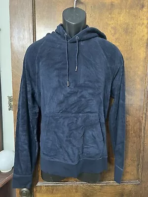 Ralph Lauren Purple Label Men Blue Fleece Hoodie Cashmere Blend Italy M • $99.99