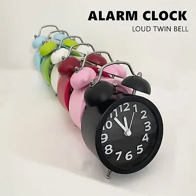 $17.95 • Buy Vintage Double Bell Alarm Clock Retro Loud Clocks Battery Bedside Desk Analogue