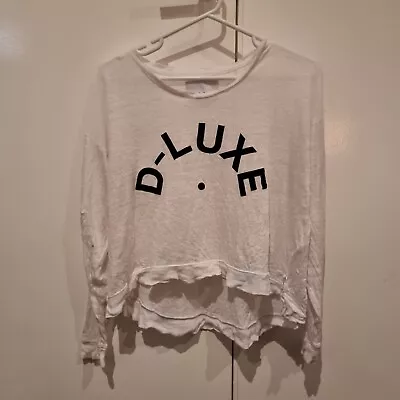 Decjuba Womens- D-Luxe Linen Long Sleeve Cropped Top- Size L Large • $30