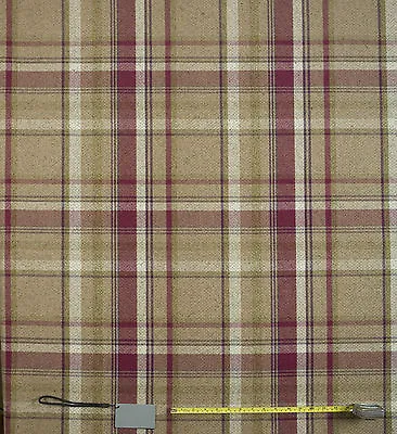 Wool Effect Thick Tartan Harris Plaid Upholstery Curtain Designer Fabric (Metre) • £1.49