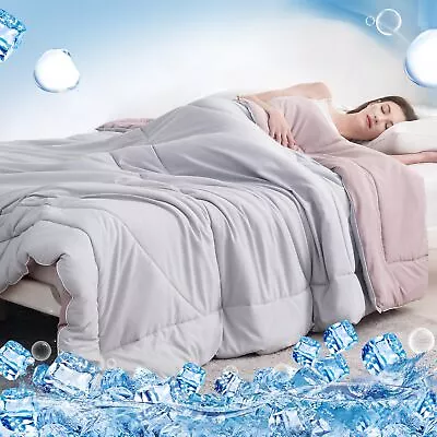 DREAMHOUR Reversible Cooling Comforter Queen All Season Down Alternative Duve... • $79.86