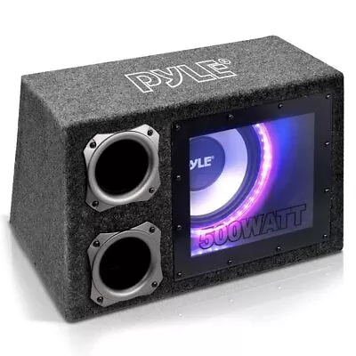 Pyle 10  Single Series Vented Subwoofer Enclosure LED Rear Vented - Black • $108.99