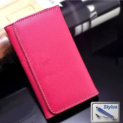 Pink Wallet Money Card Leather Case Cover Telstra Tempo ZTE T815 + Stylus • $8.99