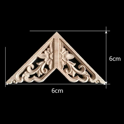 $8.09 • Buy 4x Unpainted Wood Carved Corner Onlay Furniture Applique Decals DIY Home Decor