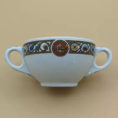 Vintage O.P. Co. Syracuse China Steamship Or Railroad Double Handle Soup Cup • $32.94