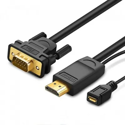 Ugreen HDMI To VGA Cable Video Converter Adapter Cable With MicroUsb Power Cord • $19