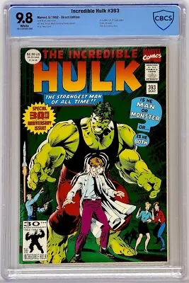 Incredible Hulk #393 Marvel 1992 CBCS 9.8 30th Anniversary Green Foil #1 Homage • $149.95