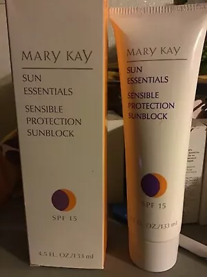 2XLOT Mary Kay Sun Essentials SENSIBLE Protection Sunblock SPF 15 4.5 Fl Oz NEW • $22.99