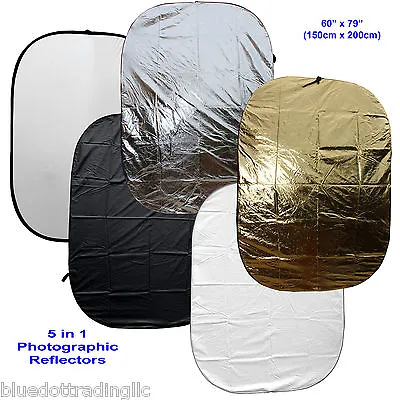 US SELLER! Large 60x79  5-in-1 Collapsible OVAL Reflector Disc Set 150x200cm • $44.99