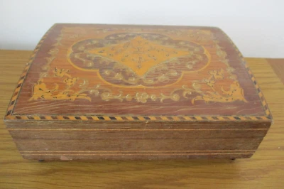 £9.95 • Buy Vintage Wooden Marquetry Musical Jewellery Box Dancing Ballerina Dancer [R]