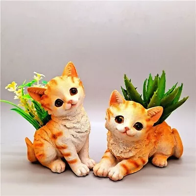 Baby Cat Planter Silicone Mold Concrete Gypsum Cats Kitten Succulent Pots Moulds • $24.89